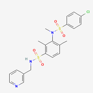 molecular formula C21H22ClN3O4S2 B2658223 3-(4-氯-N-甲基苯磺酰胺)-2,4-二甲基-N-(吡啶-3-基甲基)苯磺酰胺 CAS No. 941900-46-5