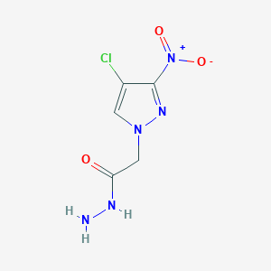 molecular formula C5H6ClN5O3 B2658227 2-(4-chloro-3-nitro-1H-pyrazol-1-yl)acetohydrazide CAS No. 1004644-14-7