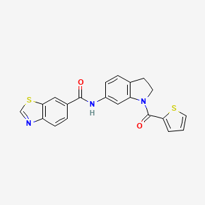 molecular formula C21H15N3O2S2 B2658228 N-(1-(thiophene-2-carbonyl)indolin-6-yl)benzo[d]thiazole-6-carboxamide CAS No. 1327532-66-0