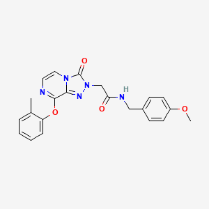 molecular formula C22H21N5O4 B2658235 N-(4-甲氧基苄基)-2-[8-(2-甲基苯氧基)-3-氧代[1,2,4]三唑并[4,3-a]嘧啶-2(3H)-基]乙酰胺 CAS No. 1251602-91-1