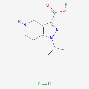 molecular formula C10H16ClN3O2 B2658249 1-Propan-2-yl-4,5,6,7-tetrahydropyrazolo[4,3-c]pyridine-3-carboxylic acid;hydrochloride CAS No. 2108927-42-8