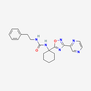 molecular formula C21H24N6O2 B2658250 1-Phenethyl-3-(1-(3-(pyrazin-2-yl)-1,2,4-oxadiazol-5-yl)cyclohexyl)urea CAS No. 1396795-28-0