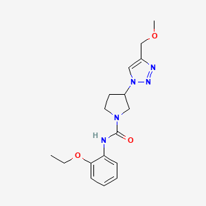 molecular formula C17H23N5O3 B2658252 N-(2-ethoxyphenyl)-3-(4-(methoxymethyl)-1H-1,2,3-triazol-1-yl)pyrrolidine-1-carboxamide CAS No. 2310017-83-3