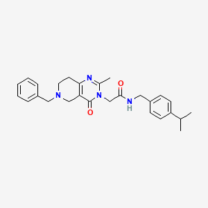 molecular formula C27H32N4O2 B2658253 2-(6-苄基-2-甲基-4-氧代-5,6,7,8-四氢吡啶并[4,3-d]嘧啶-3(4H)-基)-N-(4-异丙基苄基)乙酰胺 CAS No. 1251593-52-8