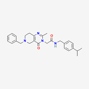 2-(6-benzyl-2-methyl-4-oxo-5,6,7,8-tetrahydropyrido[4,3-d]pyrimidin-3(4H)-yl)-N-(4-isopropylbenzyl)acetamide