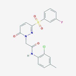 molecular formula C19H15ClFN3O4S B2658256 N-(2-氯-4-甲基苯基)-2-(3-((3-氟苯基)磺酰基)-6-氧代吡哒嗪-1(6H)-基)乙酰胺 CAS No. 1251570-11-2