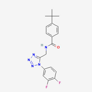molecular formula C19H19F2N5O B2658267 4-(叔丁基)-N-((1-(3,4-二氟苯基)-1H-四唑-5-基)甲基)苯甲酰胺 CAS No. 1005306-30-8