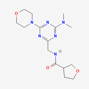molecular formula C15H24N6O3 B2658272 N-((4-(二甲氨基)-6-吗啉-1,3,5-三嗪-2-基)甲基)四氢呋喃-3-甲酰胺 CAS No. 2034409-10-2