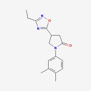 molecular formula C16H19N3O2 B2658276 1-(3,4-Dimethylphenyl)-4-(3-ethyl-1,2,4-oxadiazol-5-yl)pyrrolidin-2-one CAS No. 1170399-29-7