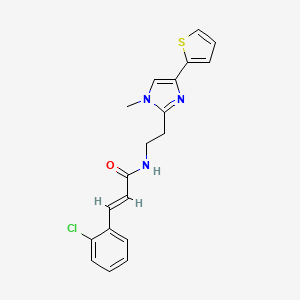 molecular formula C19H18ClN3OS B2658278 (E)-3-(2-氯苯基)-N-(2-(1-甲基-4-(噻吩-2-基)-1H-咪唑-2-基)乙基)丙烯酰胺 CAS No. 1396890-78-0