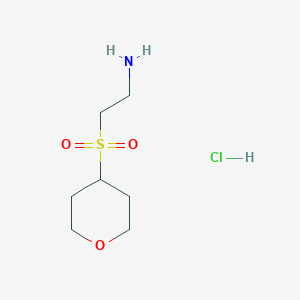 molecular formula C7H16ClNO3S B2658279 2-(Oxane-4-sulfonyl)ethan-1-amine hydrochloride CAS No. 1864073-53-9