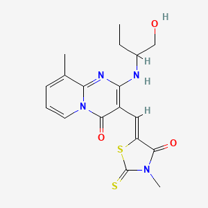 molecular formula C18H20N4O3S2 B2658281 (Z)-5-((2-((1-hydroxybutan-2-yl)amino)-9-methyl-4-oxo-4H-pyrido[1,2-a]pyrimidin-3-yl)methylene)-3-methyl-2-thioxothiazolidin-4-one CAS No. 615272-34-9