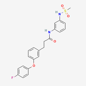 molecular formula C22H21FN2O4S B2658288 3-[3-(4-fluorophenoxy)phenyl]-N-(3-methanesulfonamidophenyl)propanamide CAS No. 1207029-57-9