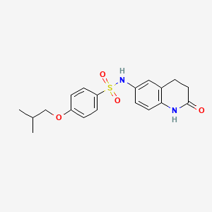 molecular formula C19H22N2O4S B2658290 4-isobutoxy-N-(2-oxo-1,2,3,4-tetrahydroquinolin-6-yl)benzenesulfonamide CAS No. 922134-09-6