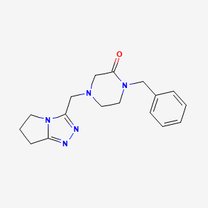 1-benzyl-4-({5H,6H,7H-pyrrolo[2,1-c][1,2,4]triazol-3-yl}methyl)piperazin-2-one