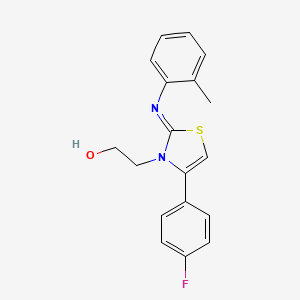 molecular formula C18H17FN2OS B2658296 (Z)-2-(4-(4-fluorophenyl)-2-(o-tolylimino)thiazol-3(2H)-yl)ethanol CAS No. 915186-63-9