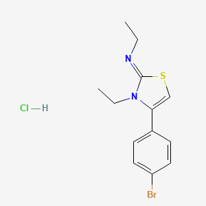 (E)-N-(4-(4-bromophenyl)-3-ethylthiazol-2(3H)-ylidene)ethanamine hydrochloride