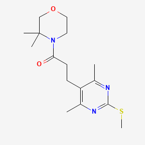 3-[4,6-Dimethyl-2-(methylsulfanyl)pyrimidin-5-yl]-1-(3,3-dimethylmorpholin-4-yl)propan-1-one