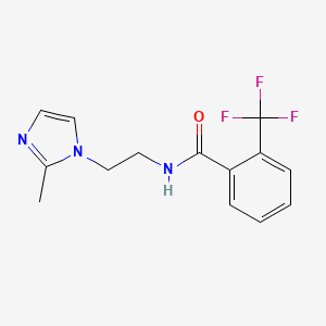 molecular formula C14H14F3N3O B2658307 N-(2-(2-methyl-1H-imidazol-1-yl)ethyl)-2-(trifluoromethyl)benzamide CAS No. 1286718-58-8