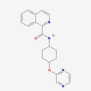 molecular formula C20H20N4O2 B2658308 N-((1r,4r)-4-(吡嗪-2-氧基)环己基)异喹啉-1-甲酰胺 CAS No. 2034396-94-4