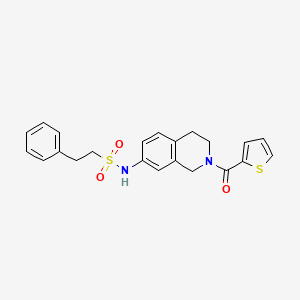 2-phenyl-N-(2-(thiophene-2-carbonyl)-1,2,3,4-tetrahydroisoquinolin-7-yl)ethanesulfonamide