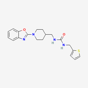 molecular formula C19H22N4O2S B2658319 1-((1-(Benzo[d]oxazol-2-yl)piperidin-4-yl)methyl)-3-(thiophen-2-ylmethyl)urea CAS No. 1797725-78-0