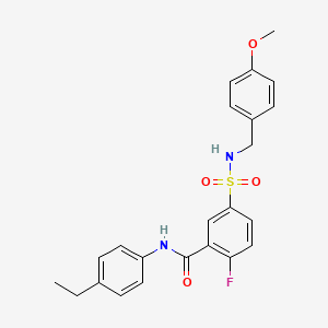 molecular formula C23H23FN2O4S B2658322 N-(4-ethylphenyl)-2-fluoro-5-[(4-methoxyphenyl)methylsulfamoyl]benzamide CAS No. 451482-73-8