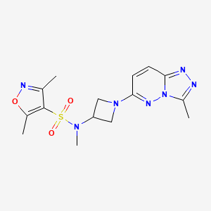 molecular formula C15H19N7O3S B2658325 N,3,5-trimethyl-N-(1-{3-methyl-[1,2,4]triazolo[4,3-b]pyridazin-6-yl}azetidin-3-yl)-1,2-oxazole-4-sulfonamide CAS No. 2200780-07-8