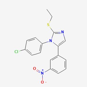 molecular formula C17H14ClN3O2S B2658326 1-(4-chlorophenyl)-2-(ethylthio)-5-(3-nitrophenyl)-1H-imidazole CAS No. 1226449-01-9