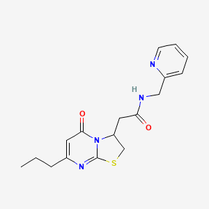 molecular formula C17H20N4O2S B2658327 2-(5-oxo-7-propyl-3,5-dihydro-2H-thiazolo[3,2-a]pyrimidin-3-yl)-N-(pyridin-2-ylmethyl)acetamide CAS No. 953010-22-5