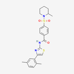 N-(4-(2,5-dimethylphenyl)thiazol-2-yl)-4-((2-methylpiperidin-1-yl)sulfonyl)benzamide