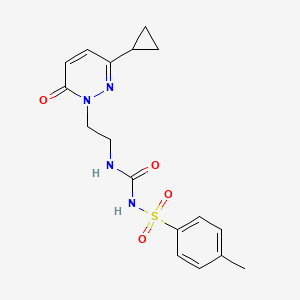 molecular formula C17H20N4O4S B2658339 N-((2-(3-cyclopropyl-6-oxopyridazin-1(6H)-yl)ethyl)carbamoyl)-4-methylbenzenesulfonamide CAS No. 2034267-21-3