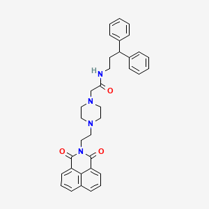 molecular formula C35H36N4O3 B2658344 2-(4-(2-(1,3-dioxo-1H-benzo[de]isoquinolin-2(3H)-yl)ethyl)piperazin-1-yl)-N-(3,3-diphenylpropyl)acetamide CAS No. 2034345-03-2