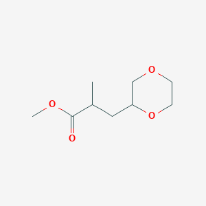 molecular formula C9H16O4 B2658348 Methyl 3-(1,4-dioxan-2-yl)-2-methylpropanoate CAS No. 374768-01-1