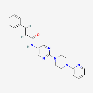 molecular formula C22H22N6O B2658349 N-(2-(4-(pyridin-2-yl)piperazin-1-yl)pyrimidin-5-yl)cinnamamide CAS No. 1396891-06-7