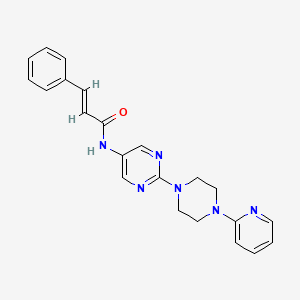 molecular formula C22H22N6O B2658349 N-(2-(4-(吡啶-2-基)哌嗪-1-基)嘧啶-5-基)肉桂酰胺 CAS No. 1396891-06-7