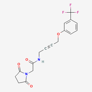 2-(2,5-dioxopyrrolidin-1-yl)-N-(4-(3-(trifluoromethyl)phenoxy)but-2-yn-1-yl)acetamide