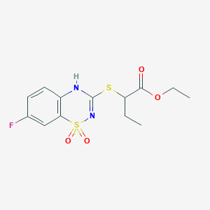 ethyl 2-((7-fluoro-1,1-dioxido-4H-benzo[e][1,2,4]thiadiazin-3-yl)thio)butanoate
