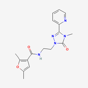 molecular formula C17H19N5O3 B2658360 2,5-dimethyl-N-(2-(4-methyl-5-oxo-3-(pyridin-2-yl)-4,5-dihydro-1H-1,2,4-triazol-1-yl)ethyl)furan-3-carboxamide CAS No. 1208847-89-5