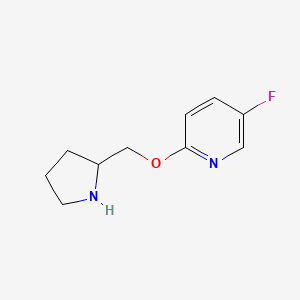 molecular formula C10H13FN2O B2658363 5-Fluoro-2-[(pyrrolidin-2-yl)methoxy]pyridine CAS No. 1248370-07-1