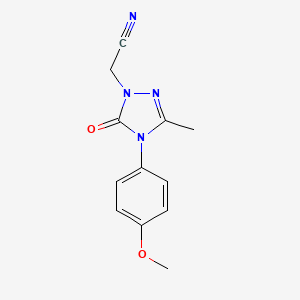 molecular formula C12H12N4O2 B2658365 2-[4-(4-methoxyphenyl)-3-methyl-5-oxo-4,5-dihydro-1H-1,2,4-triazol-1-yl]acetonitrile CAS No. 861206-05-5