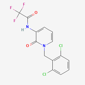 molecular formula C14H9Cl2F3N2O2 B2658375 N-[1-(2,6-二氯苄基)-2-氧代-1,2-二氢-3-吡啶基]-2,2,2-三氟乙酰胺 CAS No. 338784-31-9