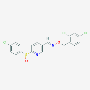 molecular formula C19H13Cl3N2O2S B2658378 6-[(4-氯苯基)亚磺酰基]烟酰醛 O-(2,4-二氯苄基)肟 CAS No. 338967-00-3