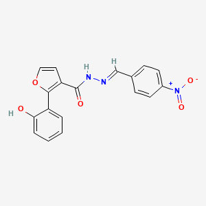 2-(2-hydroxyphenyl)-N'-[(1E)-(4-nitrophenyl)methylidene]furan-3-carbohydrazide