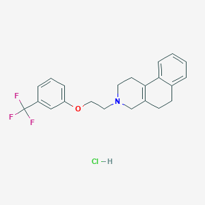 molecular formula C22H23ClF3NO B2658380 3-{2-[3-(trifluoromethyl)phenoxy]ethyl}-1H,2H,3H,4H,5H,6H-benzo[f]isoquinoline hydrochloride CAS No. 1029985-25-8
