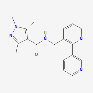 N-([2,3'-bipyridin]-3-ylmethyl)-1,3,5-trimethyl-1H-pyrazole-4-carboxamide