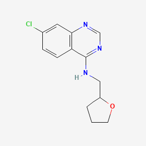molecular formula C13H14ClN3O B2658388 7-chloro-N-(tetrahydro-2-furanylmethyl)-4-quinazolinamine CAS No. 477861-96-4