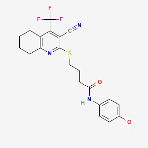 4-((3-cyano-4-(trifluoromethyl)-5,6,7,8-tetrahydroquinolin-2-yl)thio)-N-(4-methoxyphenyl)butanamide