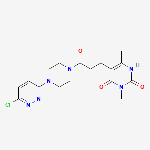 molecular formula C17H21ClN6O3 B2658391 5-(3-(4-(6-氯嘧啶-3-基)哌嗪-1-基)-3-氧代丙基)-3,6-二甲基嘧啶-2,4(1H,3H)-二酮 CAS No. 1105208-18-1