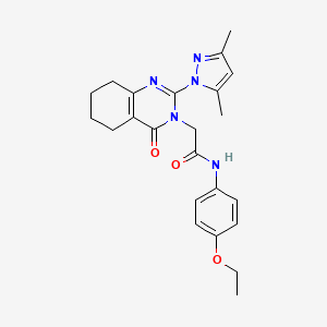 molecular formula C23H27N5O3 B2658400 2-(2-(3,5-dimethyl-1H-pyrazol-1-yl)-4-oxo-5,6,7,8-tetrahydroquinazolin-3(4H)-yl)-N-(4-ethoxyphenyl)acetamide CAS No. 1006784-82-2